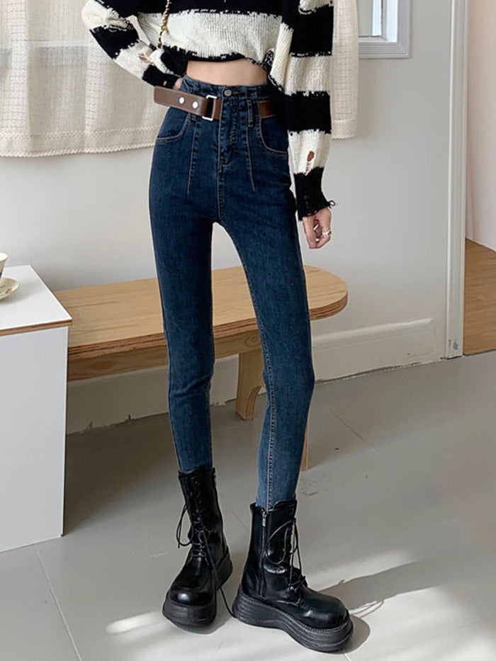 VERILADY | Thắt lưng Quần skinny denim Quần jean cạp cao Quần jean