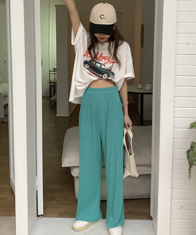 ハイウエストプリーツワイドルーズパンツ 13