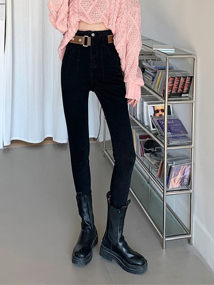 VERILADY | Thắt lưng Quần skinny denim Quần jean cạp cao Quần jean