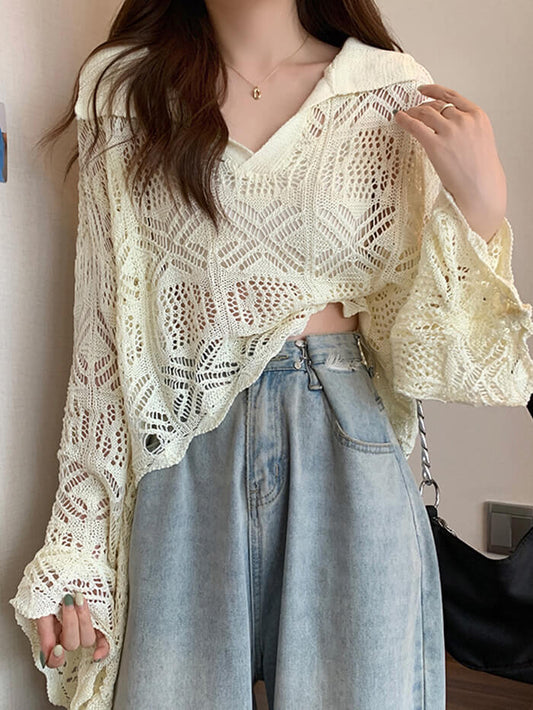 VERILADY | 薄手 透かし編みニットトップス