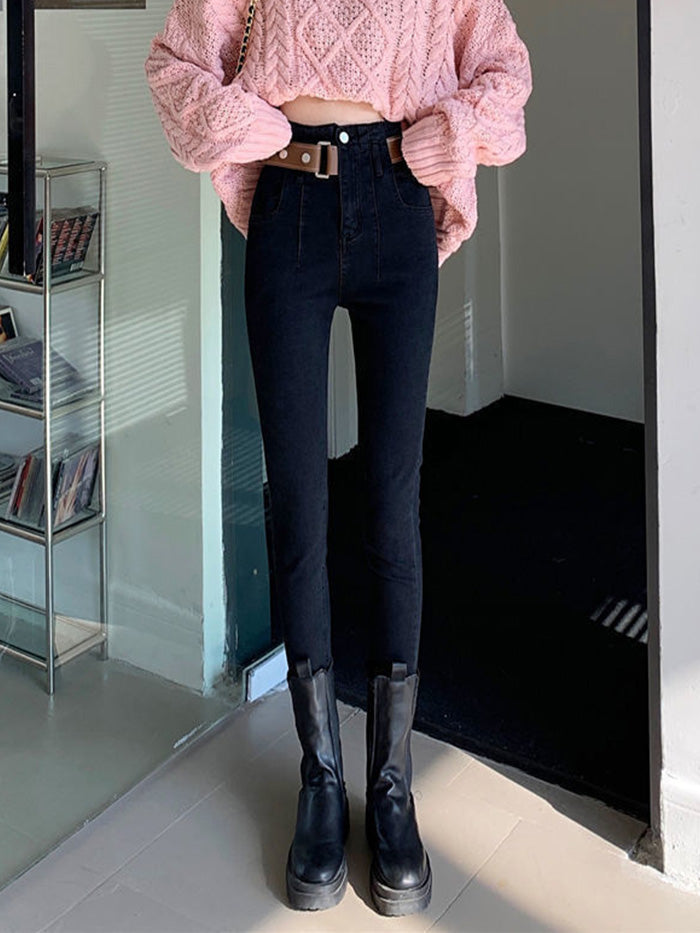 VERILADY | Thắt lưng Quần skinny denim Quần jean cạp cao Quần jean