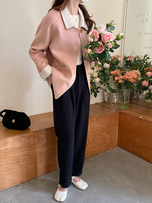 VERILADY |Áo khoác len dáng ngắn cổ búp bê