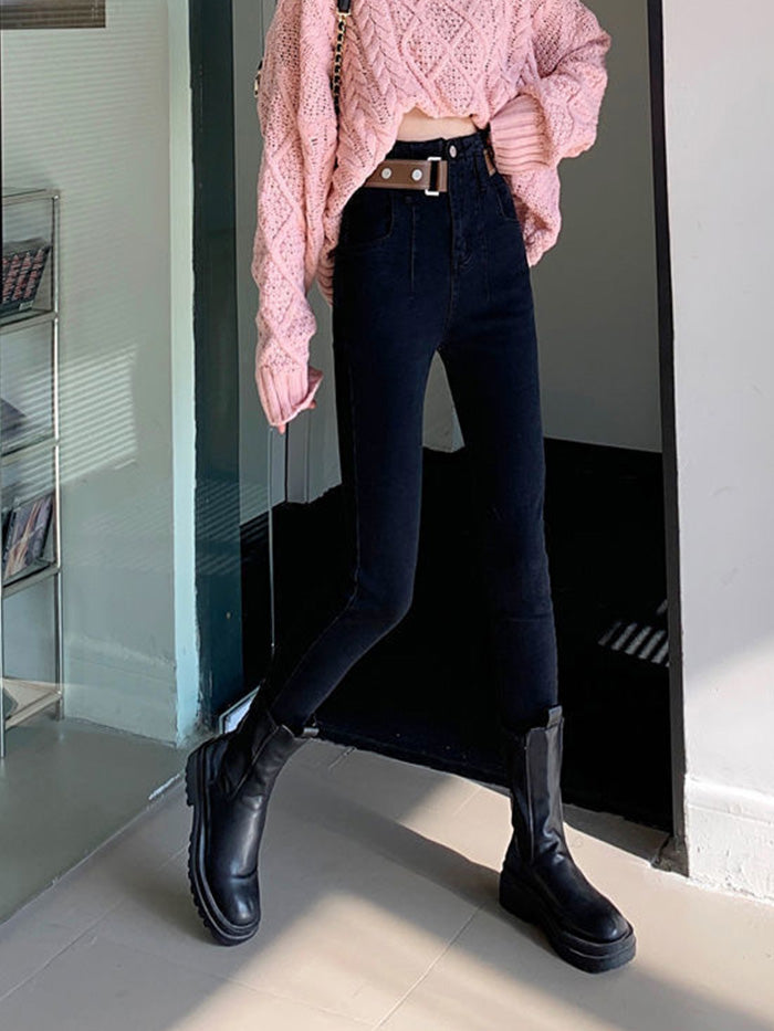 VERILADY | Thắt lưng Quần skinny denim Quần jean cạp cao Quần jean