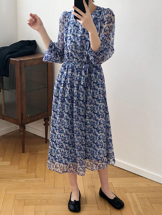 VERILADY | Đầm Nữ Tay Phồng In Hoa