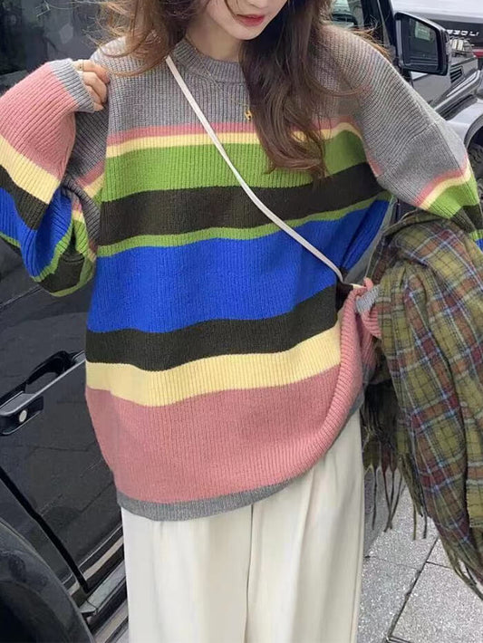 VERILADY | ÁO Len Đan Màu Cầu Vồng