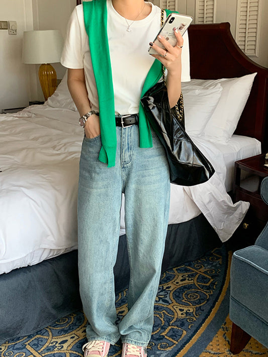 VERILADY | Quần denim thẳng ống rộng dễ dàng