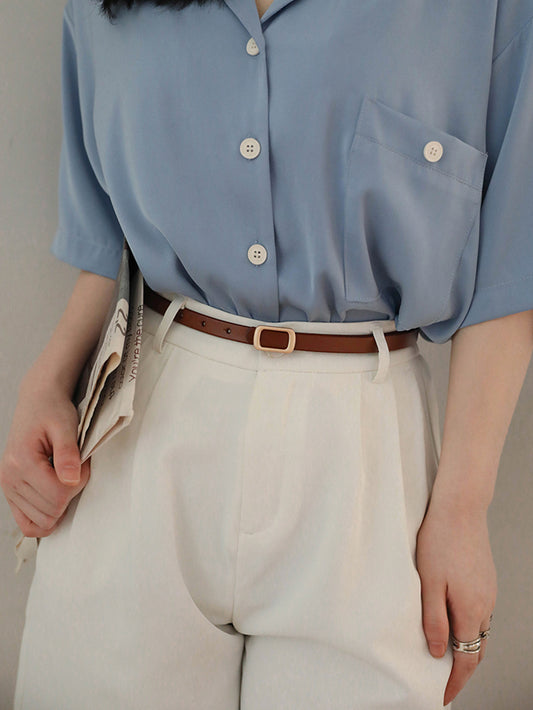 VERILADY | DÂY NỊT MỎNG DA KHÓA VUÔNG