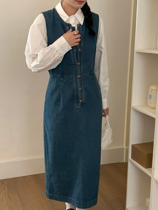 VERILADY | Đầm Maxi Gilet Denim