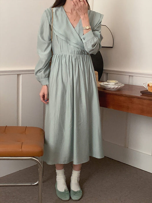 VERILADY | Đầm Voan Cổ Chữ V Xẻ Tà
