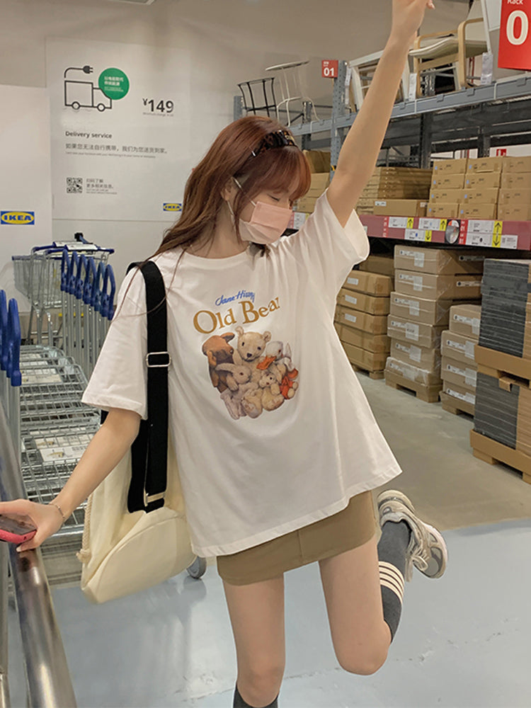 VERILADY | ベアーロゴプリントTシャツ