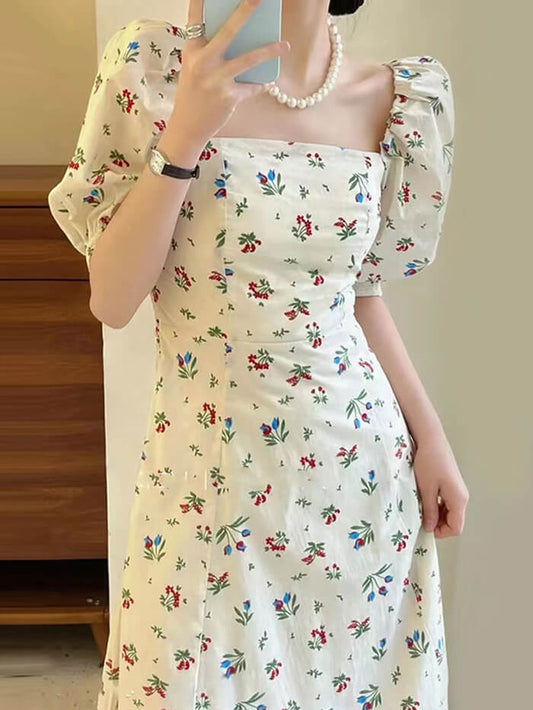 VERILADY | Đầm cổ vuông tay phồng