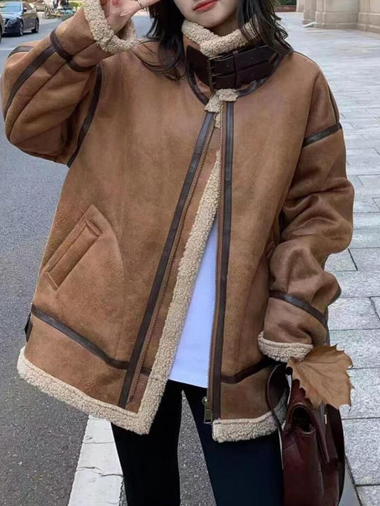 VERILADY |Áo khoác lông cừu overfit