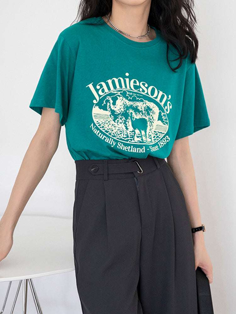 VERILADY | Áo thun ngắn tay in logo thông thường