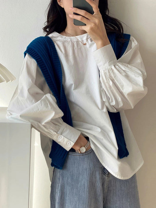 VERILADY |Áo sơ mi cổ tròn dành cho người lớn dễ thương