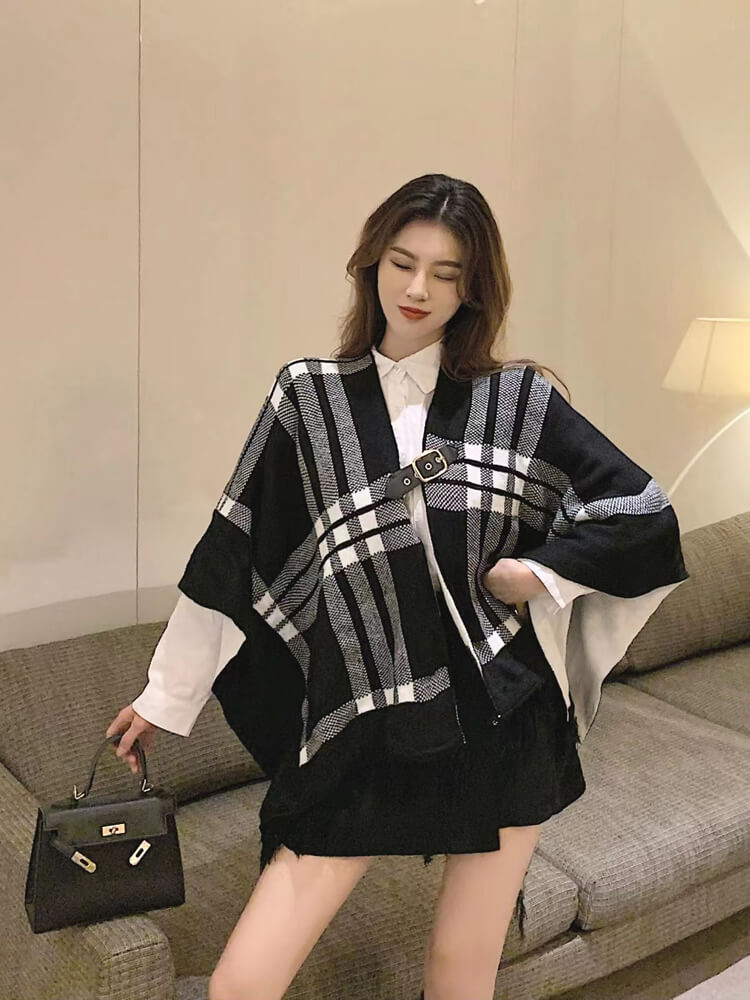 VERILADY | Nhân vật chính áo choàng kẻ sọc đơn giản