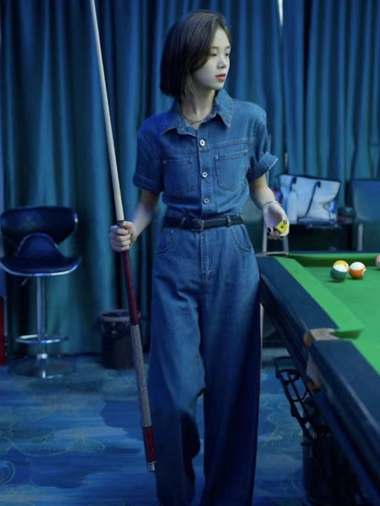 VERILADY | Tất cả trong một denim ngắn tay ôm sát