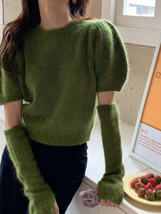 VERILADY | Áo len tay ngắn có túi giữ ấm cánh tay