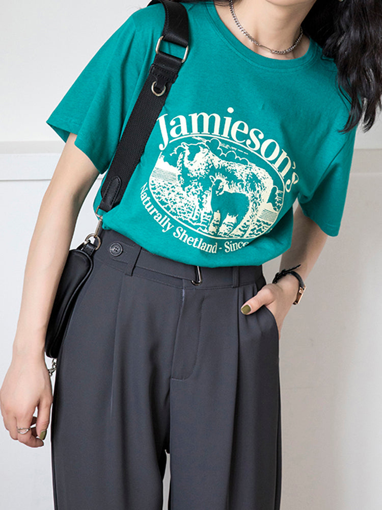 VERILADY | Áo thun ngắn tay in logo thông thường