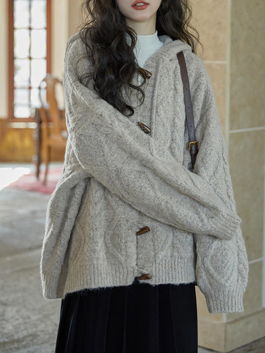 XÁC MINH | Cardigan đan dây có mũ trùm đầu