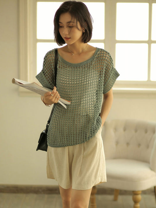 XÁC MINH | Openwork Knit Top với Loose Cami