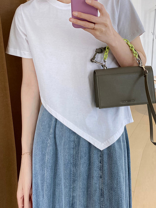 VERILADY | Áo thun trơn cổ tròn Kiểu dáng ôm sát