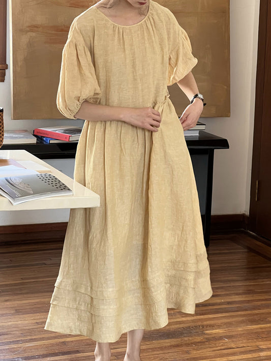 VERILADY | Đầm xòe tay ngắn tay phồng kiểu Pháp