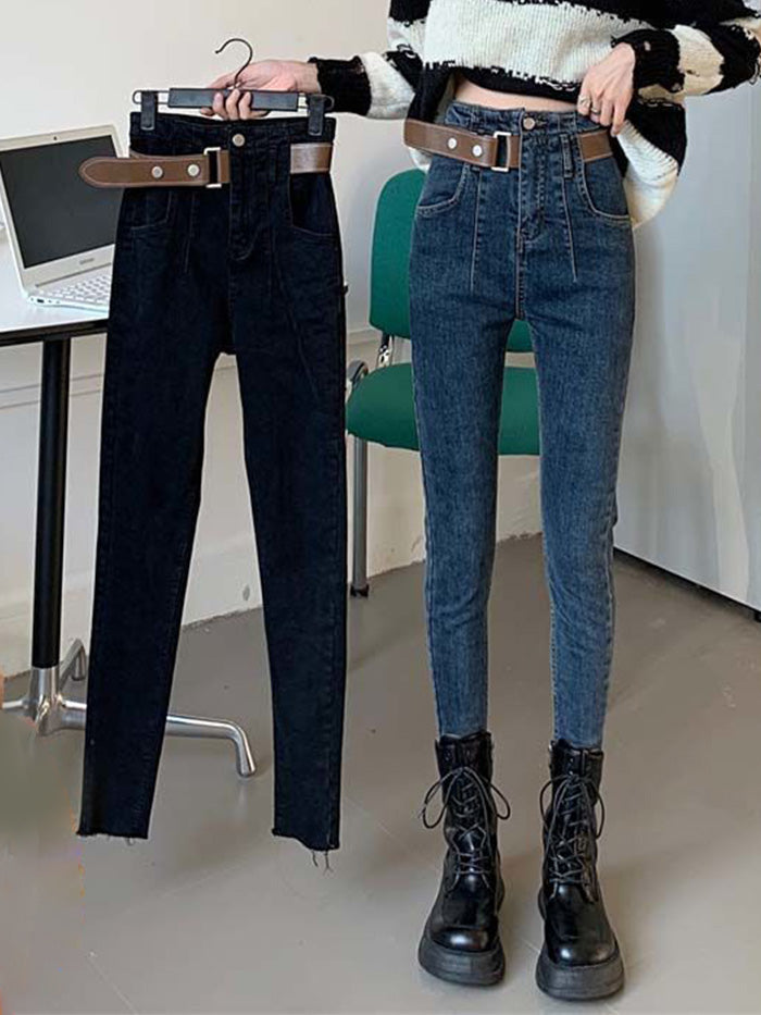 VERILADY | Thắt lưng Quần skinny denim Quần jean cạp cao Quần jean