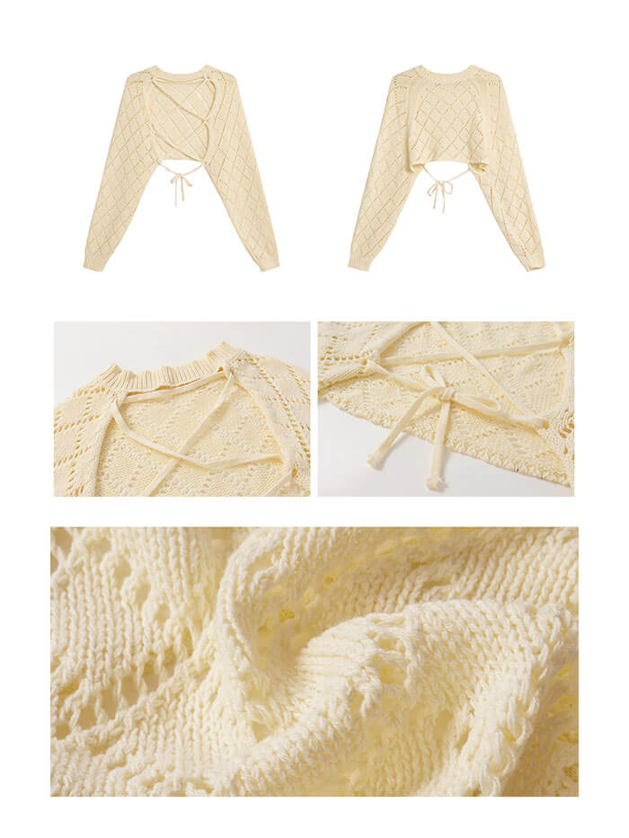 VERILADY | 透かし彫りニットポンチョ