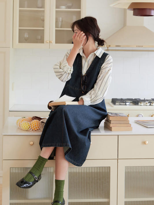 XÁC MINH | Denim Cổ Chữ V Janska