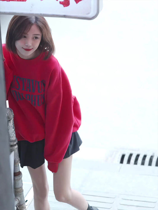 VERILADY | Áo chui đầu dày màu đỏ