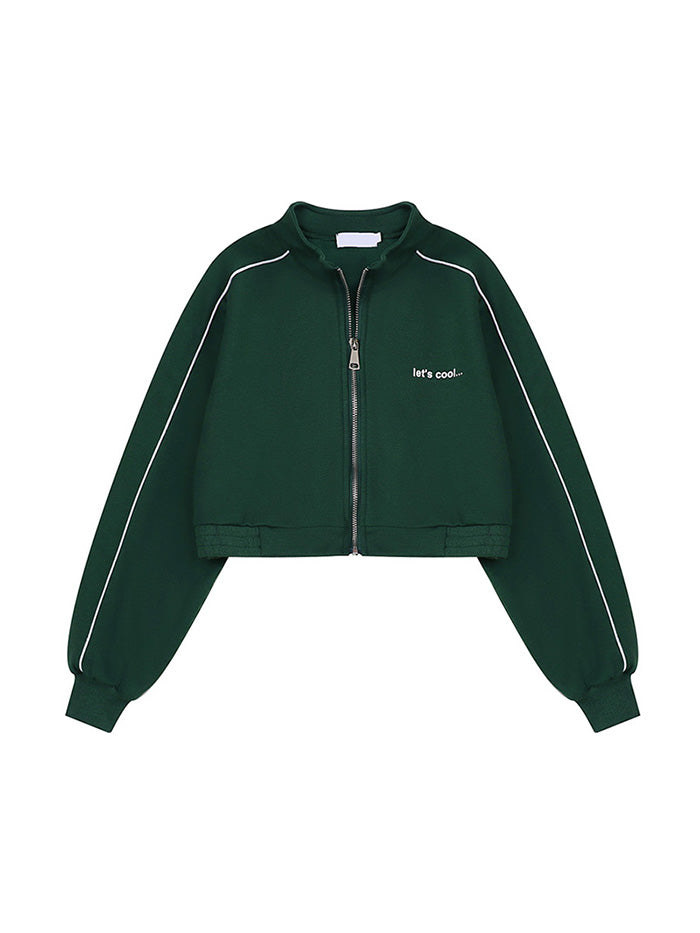 VERILADY | 長袖 ショット丈ジャケット ニットブルゾン スウェット カーディガン