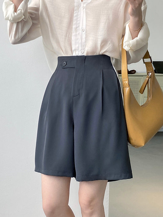 VERILADY | Quần short có nút thẳng ở thắt lưng