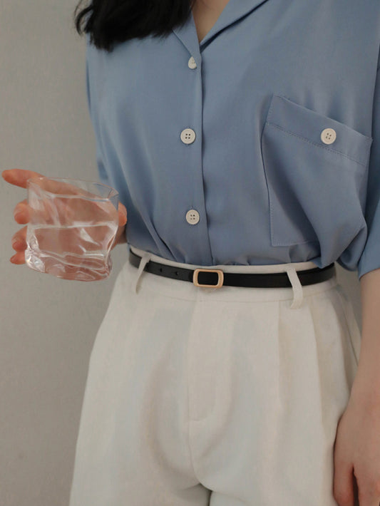 VERILADY | DÂY NỊT MỎNG DA KHÓA VUÔNG