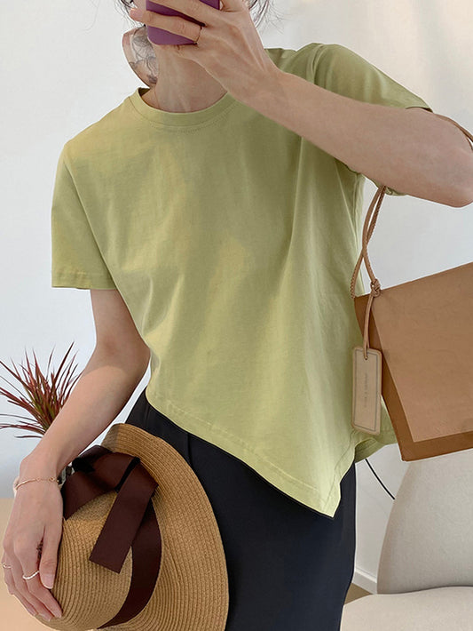 VERILADY | Áo thun trơn cổ tròn Kiểu dáng ôm sát