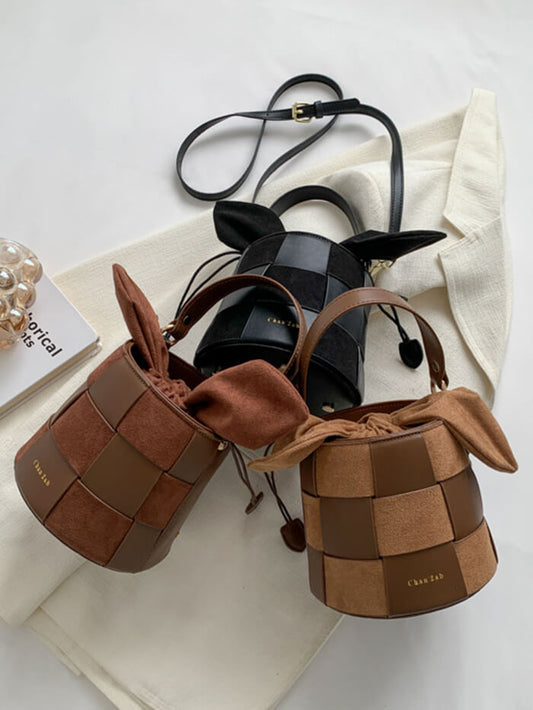 VERILADY | 異素材ブロックチェック2wayバケットバッグ