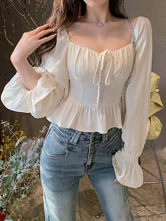 VERILADY | Áo sơ mi ruy băng tay loe ngọt ngào