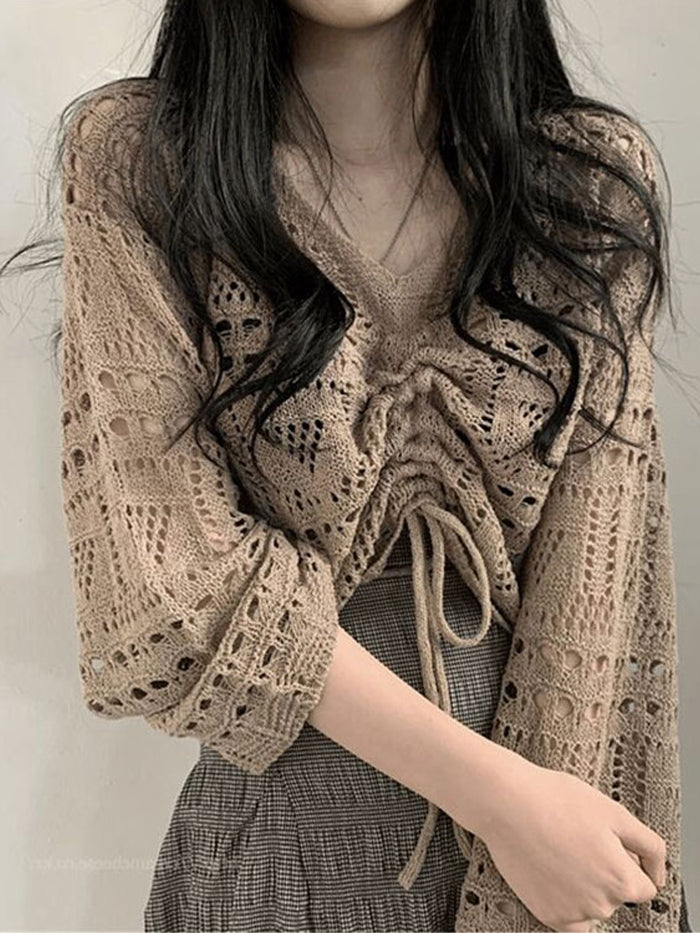 VERILADY | Áo dệt kim cổ chữ V dáng rộng