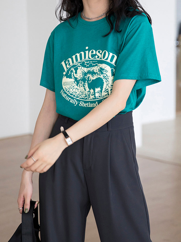 VERILADY | Áo thun ngắn tay in logo thông thường