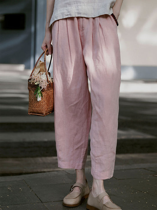 VERILADY | Quần vải lanh ống rộng có độ dài cắt xén