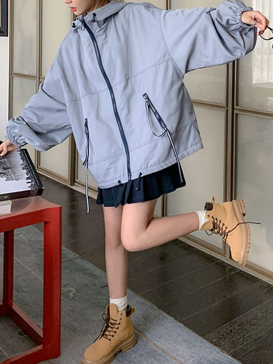 XÁC MINH | Áo khoác ngoài ánh sáng Blouson có mũ trùm đầu