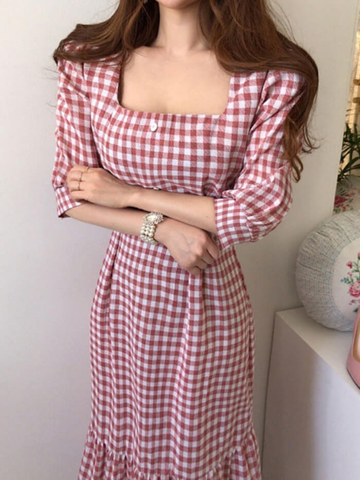 VERILADY | Đầm Kẻ Sọc Hàn Quốc