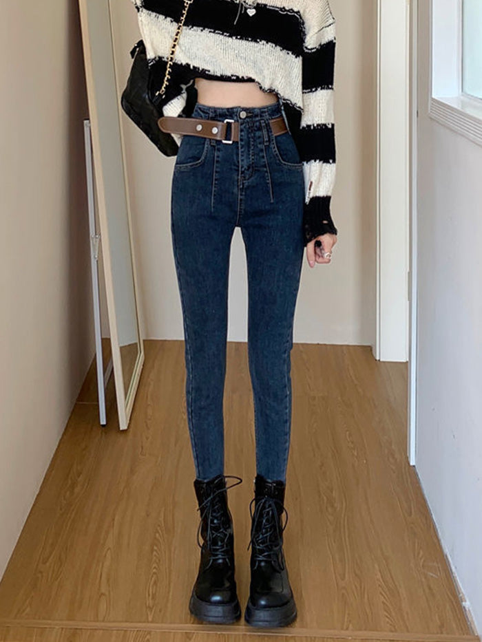 VERILADY | Thắt lưng Quần skinny denim Quần jean cạp cao Quần jean