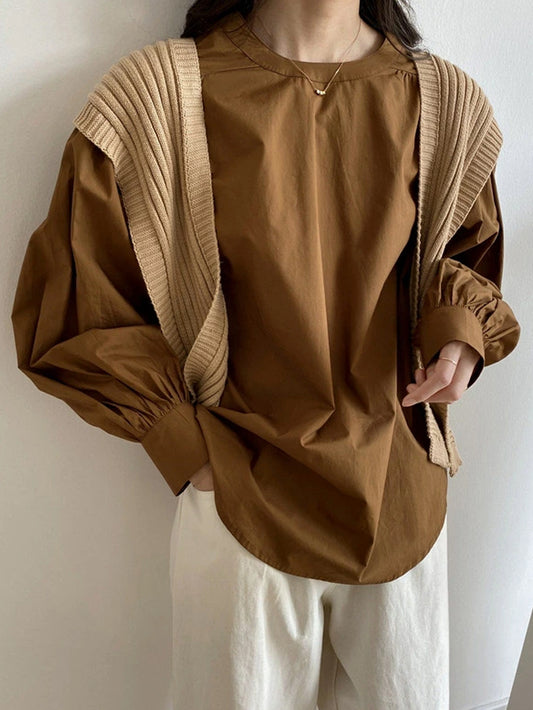 VERILADY |Áo sơ mi cổ tròn dành cho người lớn dễ thương