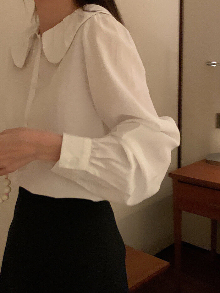 VERILADY | 圓領襯衫成人可愛鈕扣襯衫