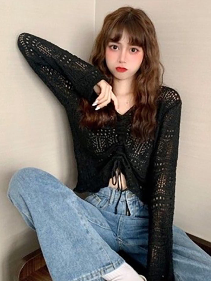 VERILADY | Áo dệt kim cổ chữ V dáng rộng