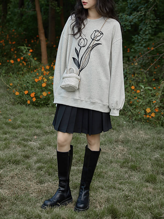 VERILADY | 花朵圖案針織套頭衫