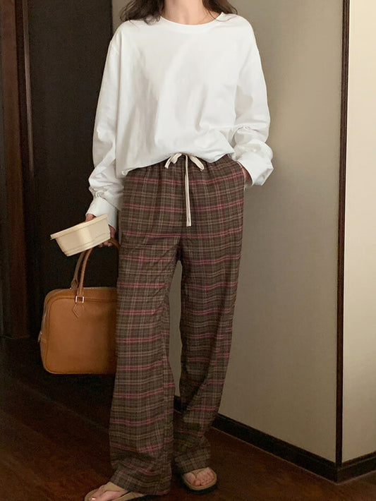 VERILADY | Quần ống rộng kẻ sọc thẳng