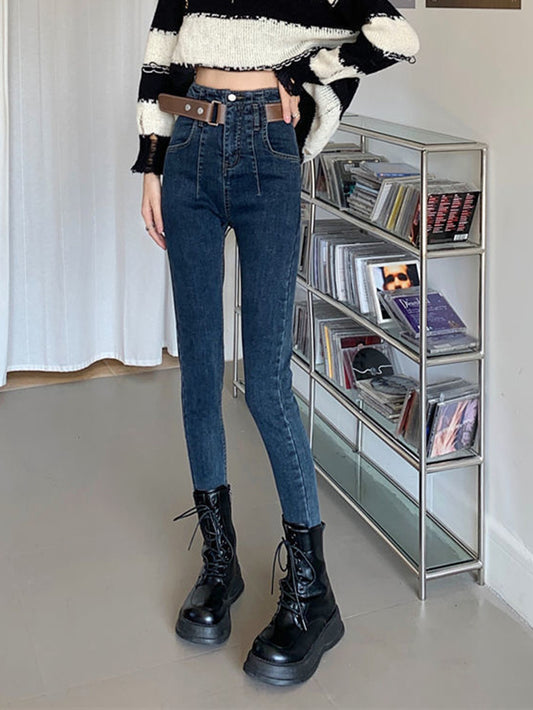 VERILADY | Thắt lưng Quần skinny denim Quần jean cạp cao Quần jean