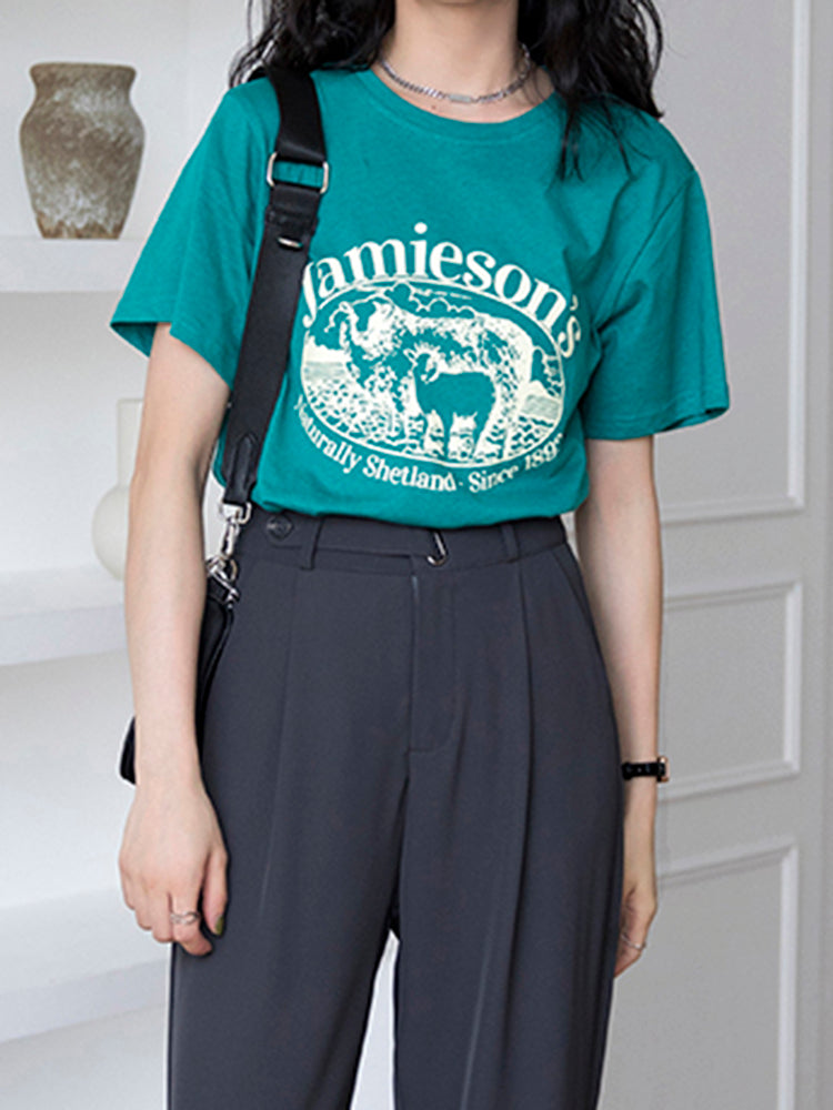 VERILADY | Áo thun ngắn tay in logo thông thường