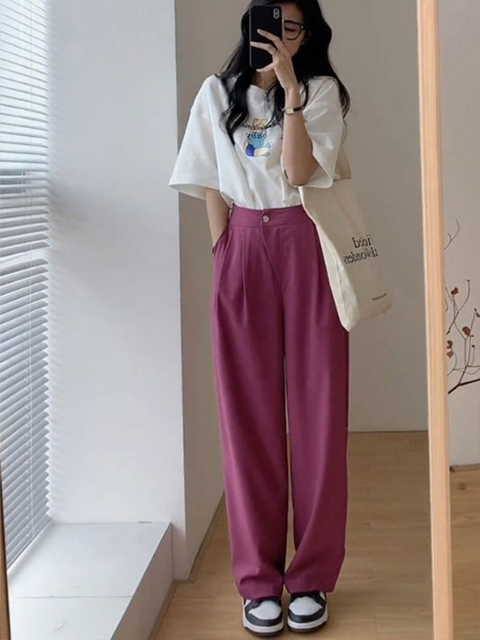 VERILADY | Quần ống rộng xếp nếp mỏng Xuân/Hè